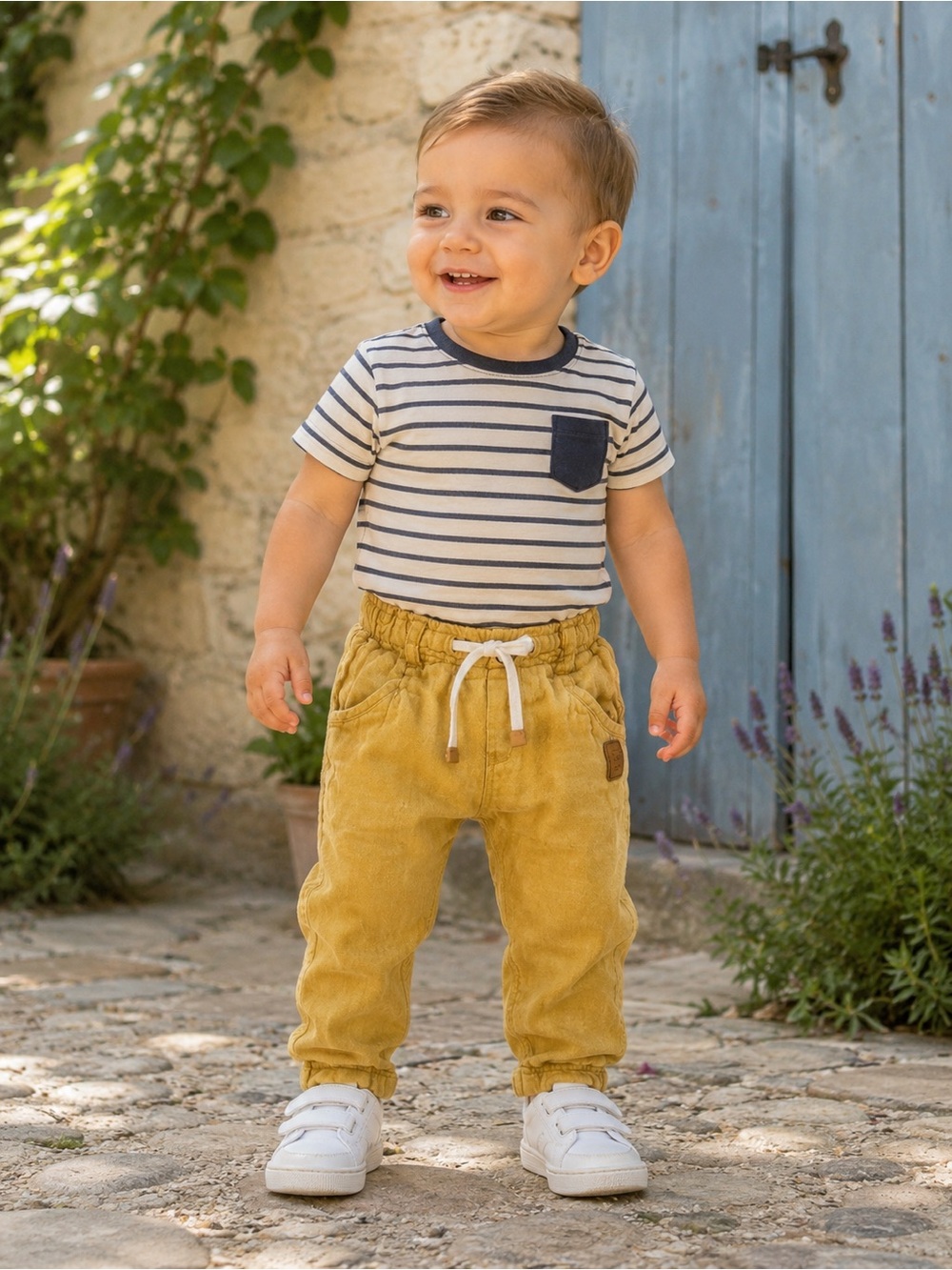 Souris Mini linen blend Mustard Pull-On  Pants size 18-24 months